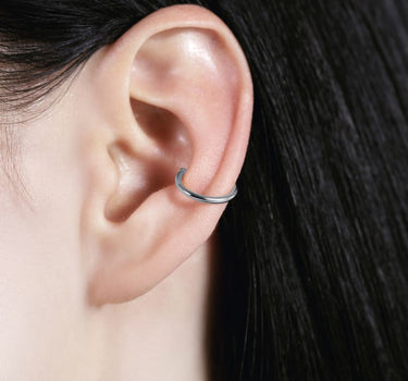 Ear cuff a mezzaluna in argento
