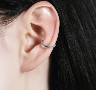 crescent silver ear cuff