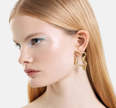 boucles d’oreilles créoles organiques en or