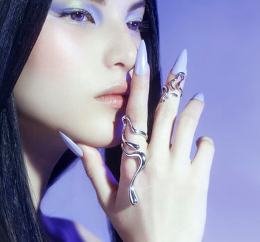 Silver Liquid Ring Set