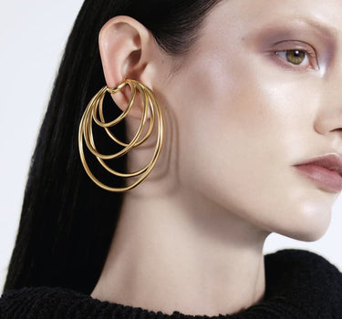 many coils hoop ear cuff in gold