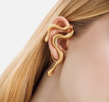 earcuff ondulé en or