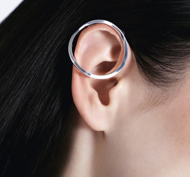 Boucle d'oreille parfaite en argent en forme de cercle