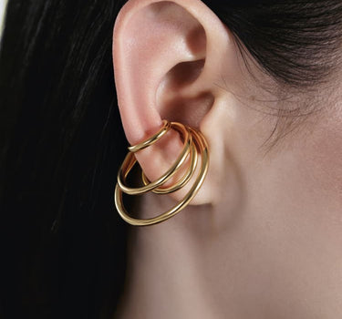 large coils ear cuff in gold