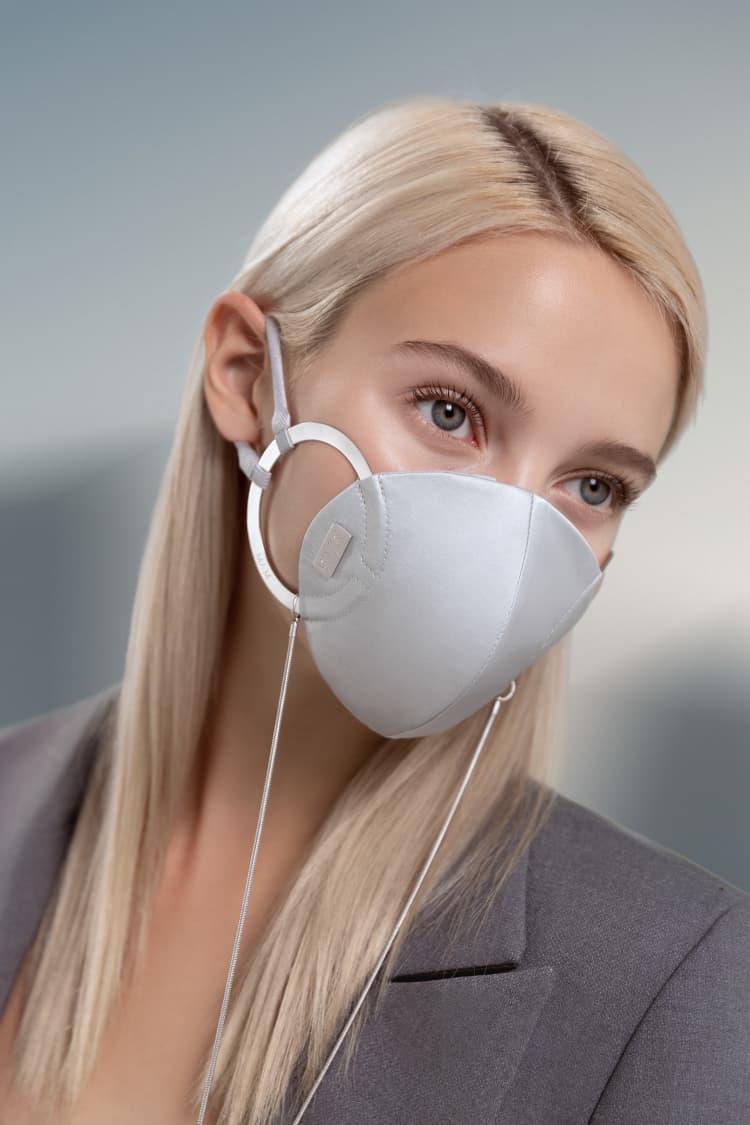 Mascherina lavabile grigia