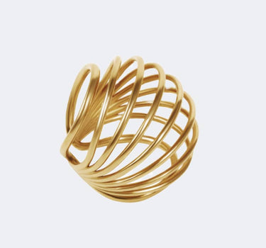 Ear cuff a spirale con sfera in oro