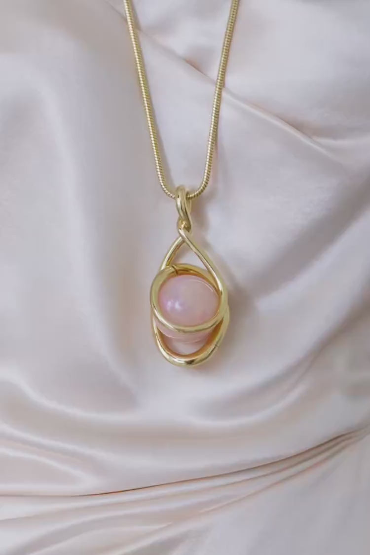 Pendentif Powerful avec Pierre Interchangeable, Doré