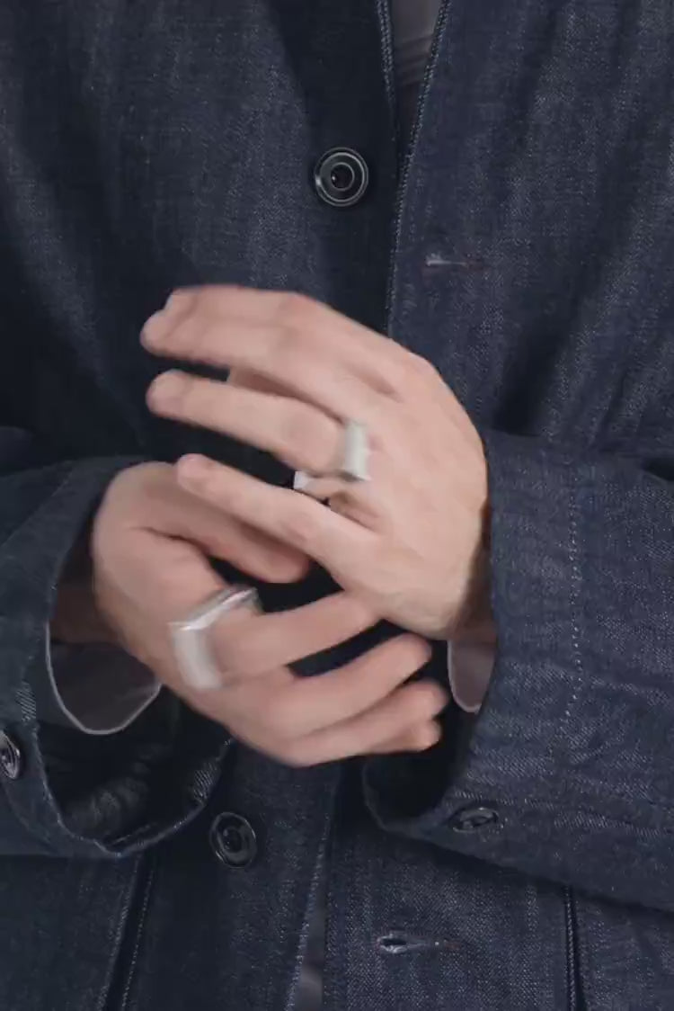 Anillo cuadrado de plata para hombre
