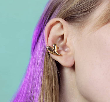 earcuff a cuore in oro