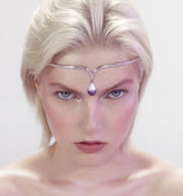 Silver plated headpiece with amethyst stone