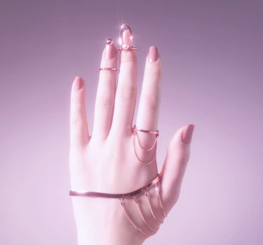 Rose Gold Nail Ring with Pearl