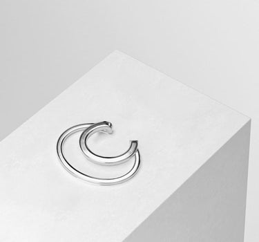 crescent silver ear cuff