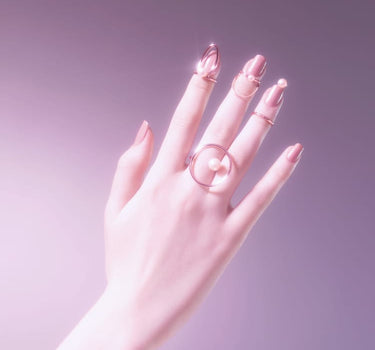 Rose Gold Pearl Nail Ring