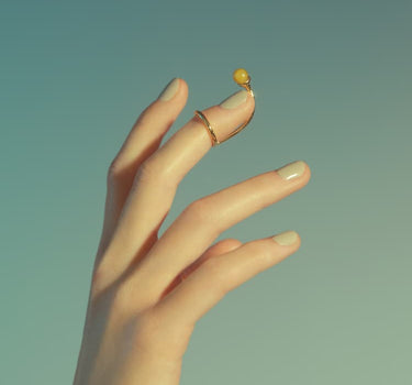 18K gold aventurine ring