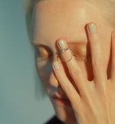 White quartz ring in sterling silver