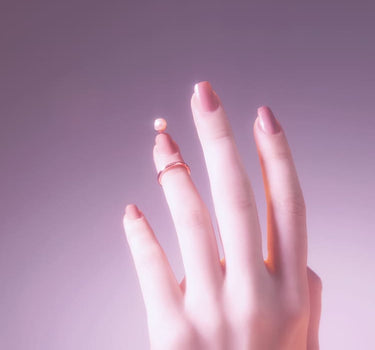 Rose Gold Pearl Nail Ring