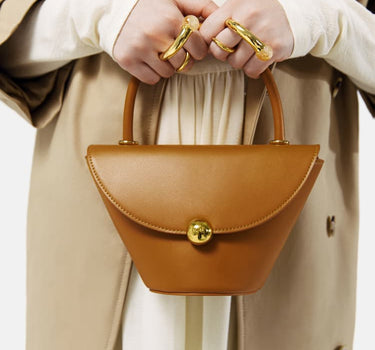 Brown flap bag