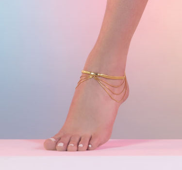 chains anklet in gold