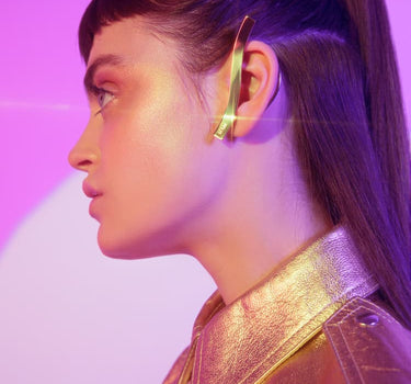 Gold plated ear cuffs with bar